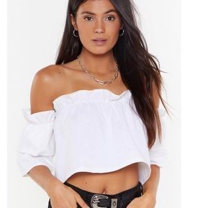 Nasty gal white off the shoulder top